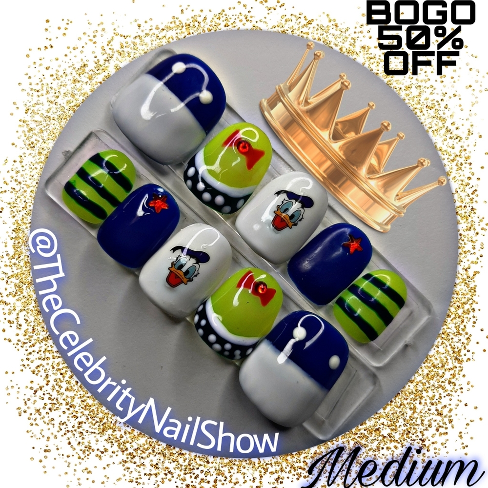 MAGIC MANI press on nails YOU QUACK ME UP DONALD DUCK